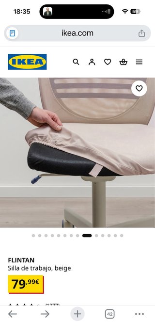 Silla de escritorio FLINTAN Beige