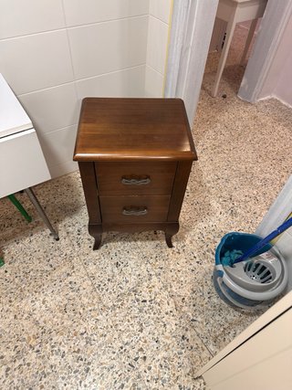 Mesita de noche vintage madera maciza