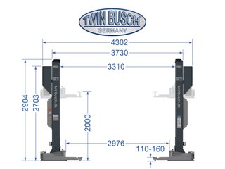 Elevador 2 columnas 5.0t HEAVY TW250W-400-G