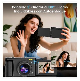 Cámara Digital 4K Ultra HD con Zoom 16X