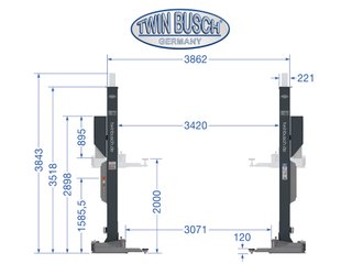 Elevador 2 columnas 8.0t HEAVY TW280W-400-G