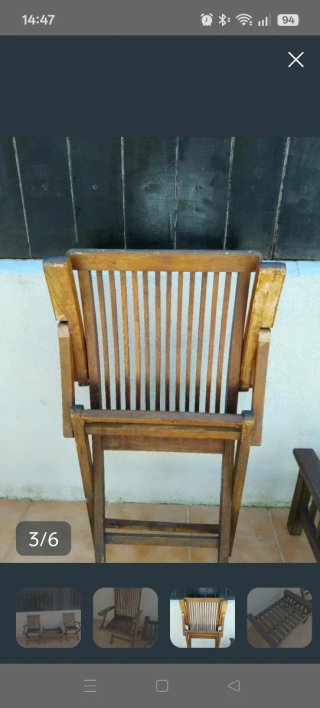 Conjunto madera terraza 2 sillones y mesa