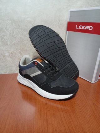 Sneakers Leerd Uomo Nere Blu Taglia 42 nuove
