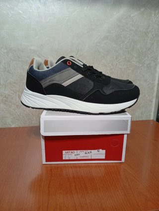Sneakers Leerd Uomo Nere Blu Taglia 42 nuove