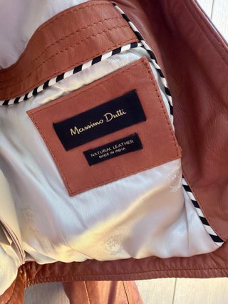 Cazadora Piel Massimo Dutti Marrón XS