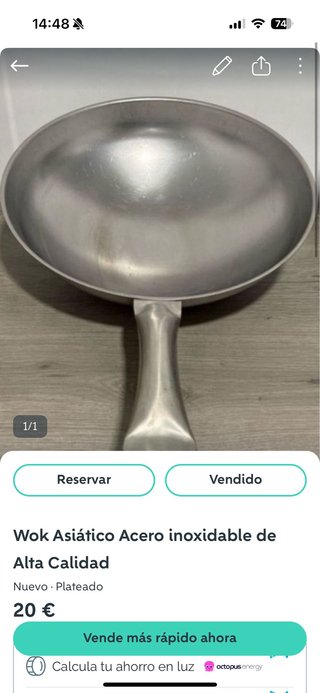 2 unidades Wok Acero Inoxidable Alta Calidad