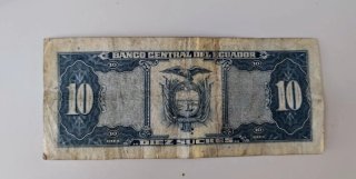 3 Billetes Ecuador 5 y 10 Sucres 1988