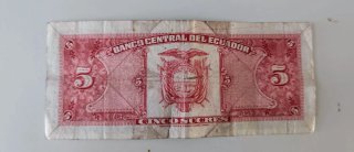 3 Billetes Ecuador 5 y 10 Sucres 1988