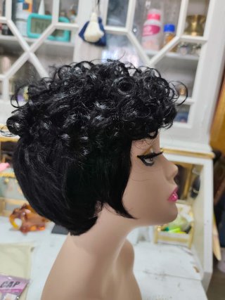 Peluca Pelo Humano Rizado y liso