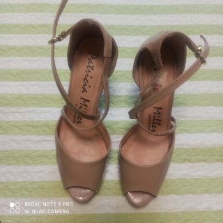 Sandalias Patricia Miller Beige Tacón