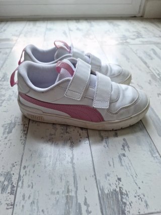 Zapatillas Puma Niña Blancas y Rosas talla 34