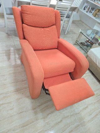 Sillón individual reclinable naranja