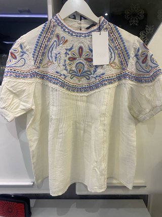 Blusa Zara Bordada Multicolor