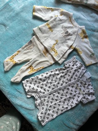 Conjunto bebé 0 meses elefantes y jirafas