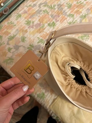 Borsa secchiello Laura Biagiotti beige/bianca