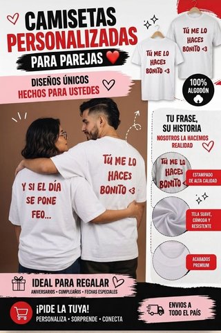 Camisetas para parejas personalizadas