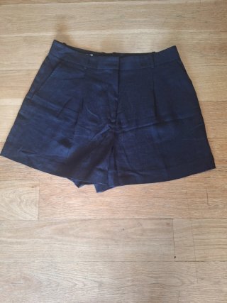 Shorts de lino negro Zara