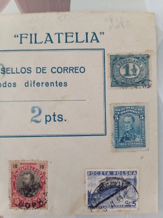 Sobre con sellos 1o centenario. Varios países.