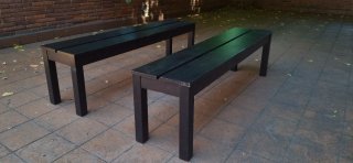 Pareja Bancos Madera Ikea Negro