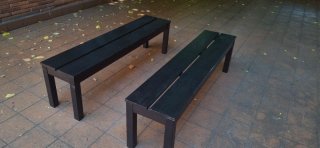 Pareja Bancos Madera Ikea Negro