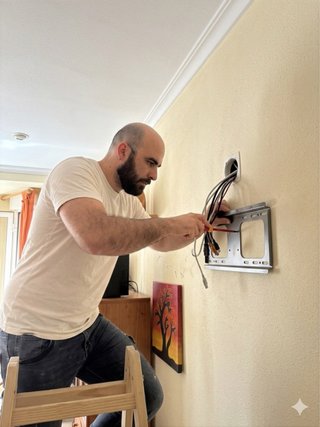 Montaje de soporte de pared para TV