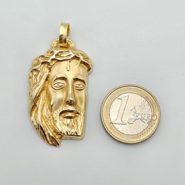 Colgante Oro 18K Rostro Cristo Grande, 8,47gr, 5cm