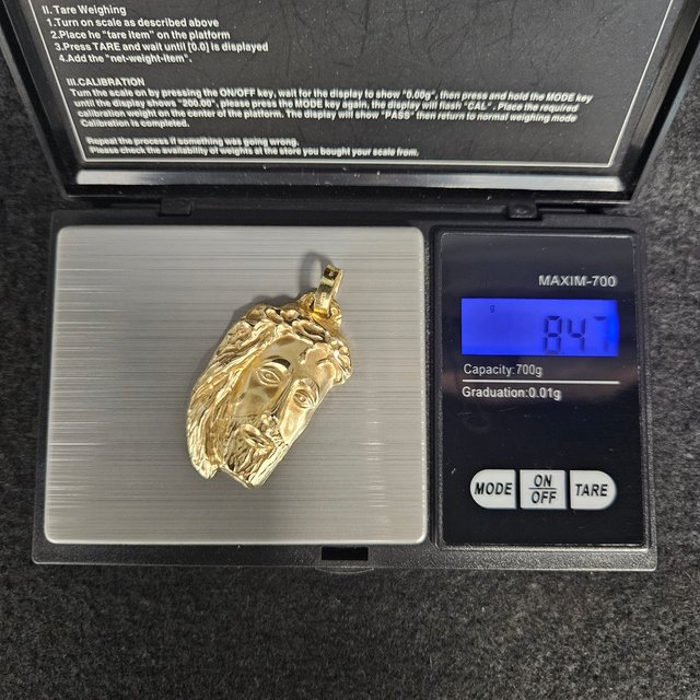 Colgante Oro 18K Rostro Cristo Grande, 8,47gr, 5cm