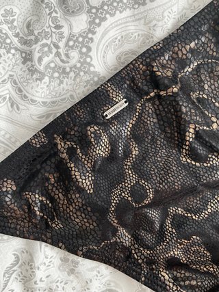 Bikini nuevo marrón negro y dorado estampado