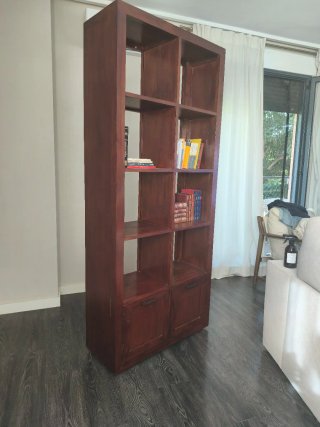 Librería rústica Banak, estantería de madera