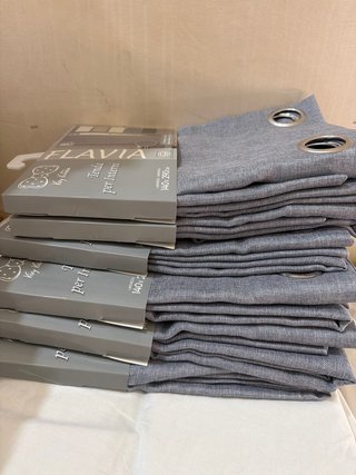 6 Tende Mastro Bianco Grigio-Blu 140x280