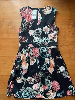 Vestido Lanidor floral preto e multicolor
