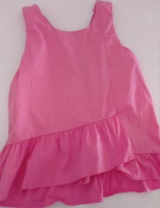 Blusa rosa bajo con volantes T.XS Mango