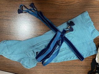 Traje de fallero azul y blanco
