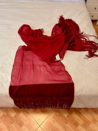 Foulard gasa y terciopelo color vino TINTORETTO