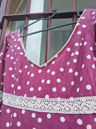 Traje de flamenca morado lunares