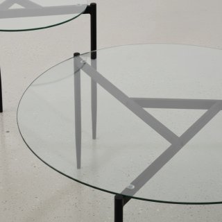 SET 2 TAVOLI DA SALOTTO CRISTAL EVER Ø80/50cm