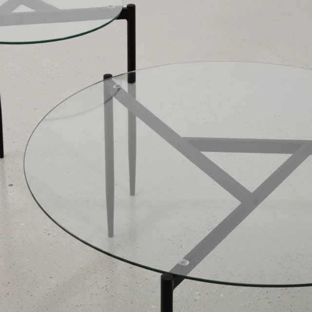 SET 2 TAVOLI DA SALOTTO CRISTAL EVER Ø80/50cm