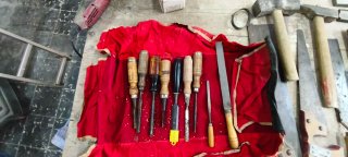 Herramientas de carpintería y albañilería