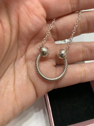 Collar Pandora charm Plata con Colgante Herradura