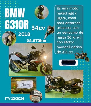 BMW G310R 2018 Naked Negra/Roja