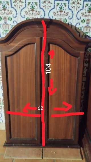 Espejo de tocador de madera con 3 paneles