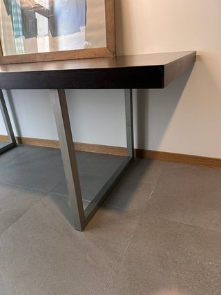 Mesa Italiana Madera y Metal 90s De Diseño pesada