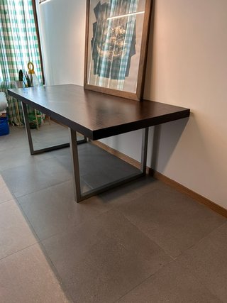 Mesa Italiana Madera y Metal 90s De Diseño pesada