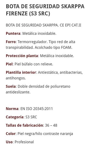 Calzado de seguridad negras 43