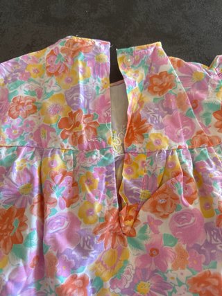 Vestito bambina floreale vintage e leggero 74 cm