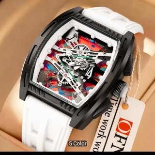 Reloj OFN Hombre Esqueleto Rojo Negro