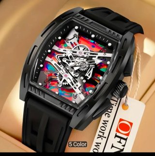 Reloj OFN Hombre Esqueleto Rojo Negro