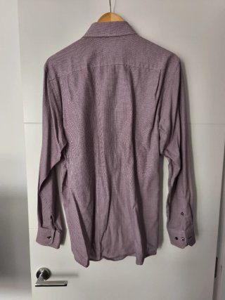 Camisa CANDA cuadros granate manga larga