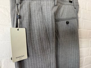 Pantalón Mango Man Gris Raya Talla 40