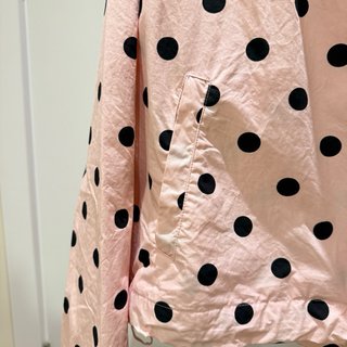 ZARA Abrigo rosa holgado lunares